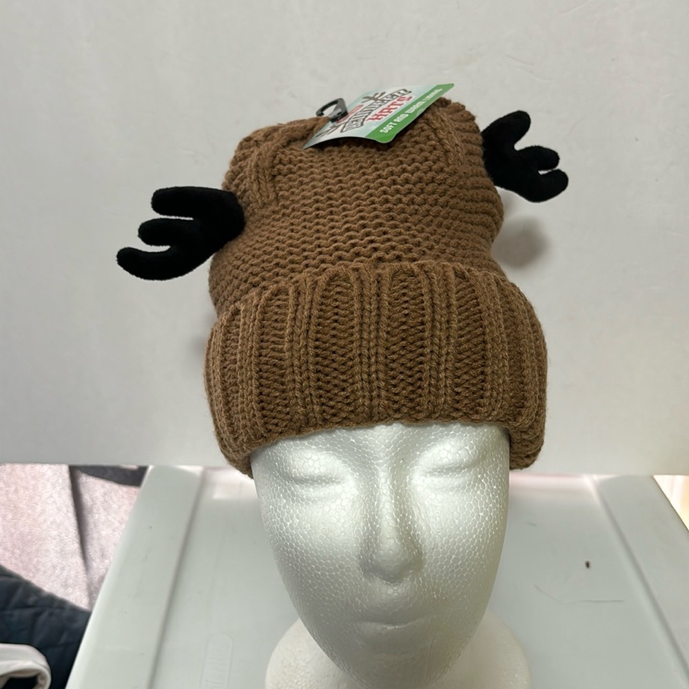 Reindeer Winter Knitted Hat Cute Antle Urinal Hat Knitwear Christmas NWT